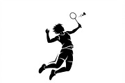 60 Badminton Player Smash Silhouette, a Person Illustration by Amazin_art (Thumbnail 28 of 42)