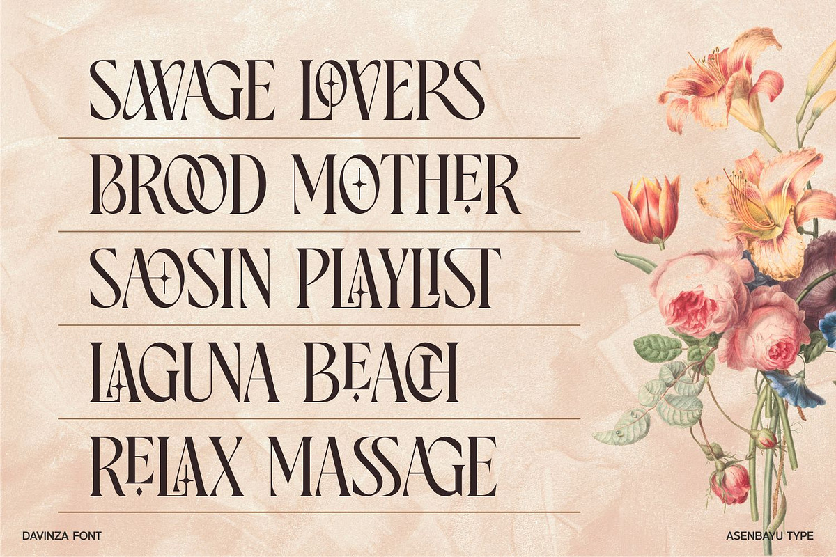 Davinza - Elegant Serif Font, a Serif Font by Asenbayu (Photo 8 of 14)