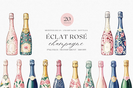 Champagne Romantic Patterns, a Decorative Illustration by ThaismotaCreativeCo