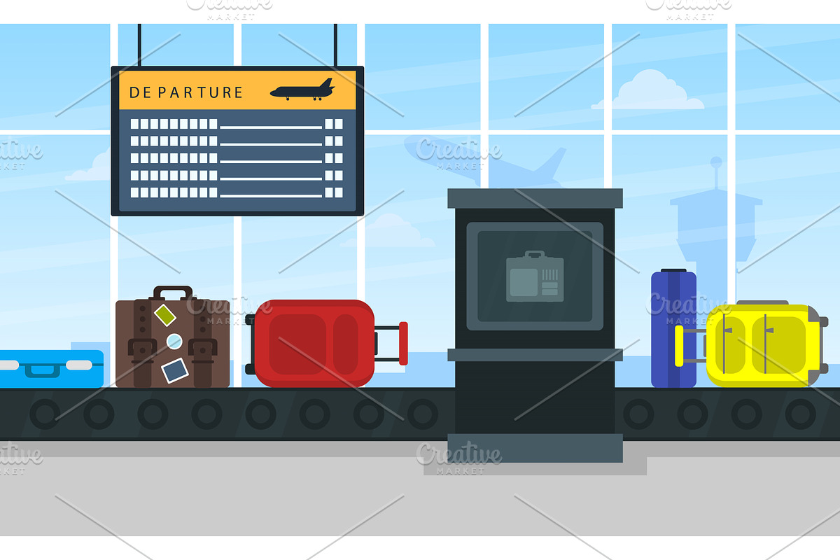 Flight Information Board and, a Transportation Illustration by TopVectors