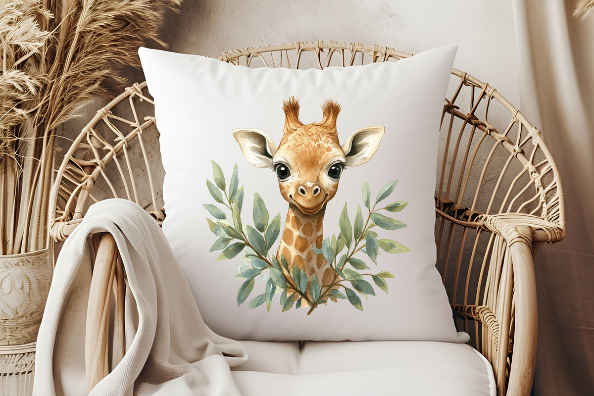 Baby Giraffe Watercolor Clipart, an Illustration by Pixels.Craft (Photo 3 of 6)