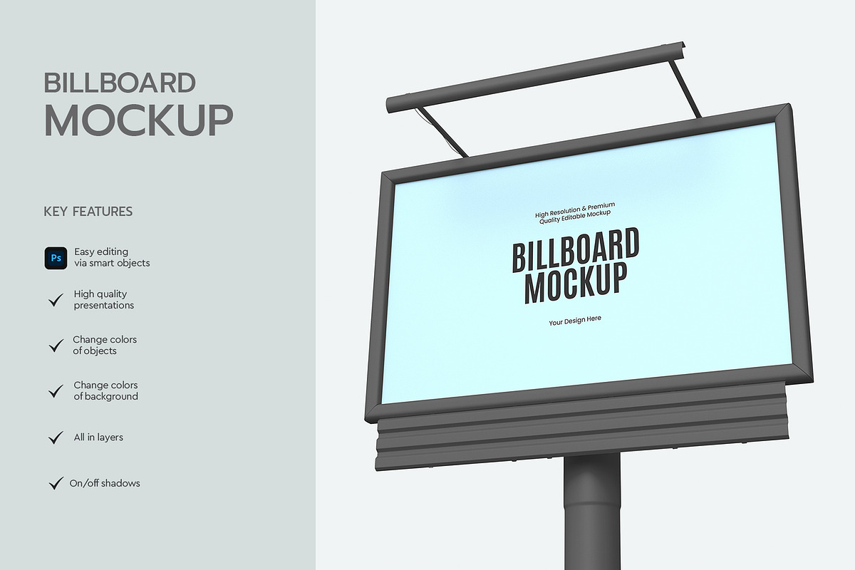 Outdoor Billboard Mockup PSD, an Advertising Mockup by graphypix (Photo 2 of 4)