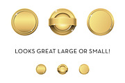 Gold Award Medal Badges Clipart Set, an Object Graphic by Minty Fresh Graphics (Thumbnail 2 of 4)