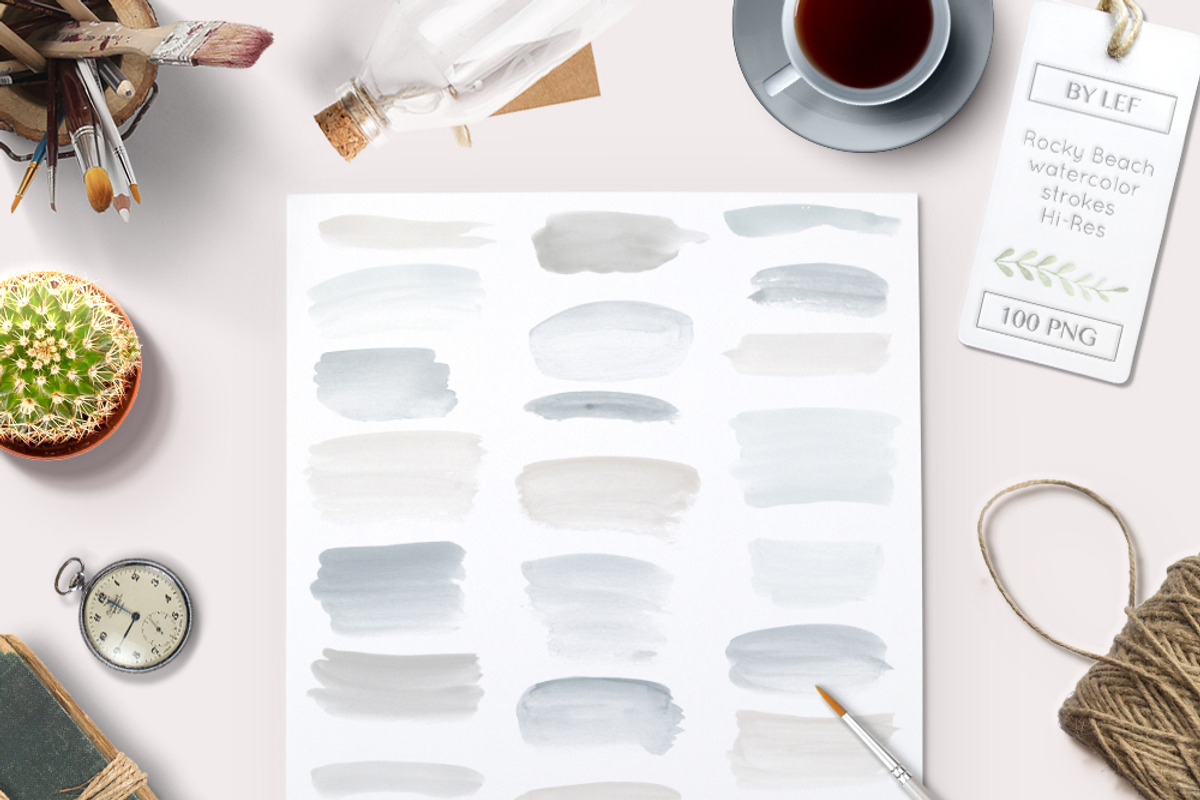 Watercolor Photoshop Brushes ABR preview 6