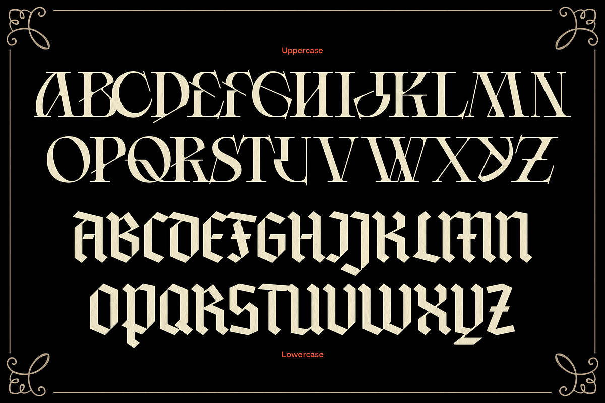 Chroma Jeans, a Blackletter Font by Sitintahitam (Photo 3 of 9)