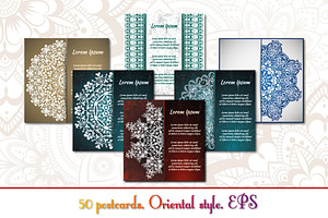 Vintage greeting cards with mandala, a Business Card Template by BEZIL-ART