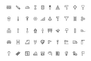 Construction Line Icon Set, an Outline Icon by studiogstock