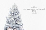 Christmas tree watercolor clipart PN, an Object Graphic by MyLittleMeow (Thumbnail 2 of 8)