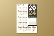 Simple Calendar 2024, a Print Template by SquidPixey (Thumbnail 1 of 3)