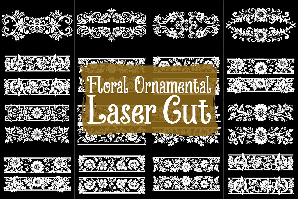 Decorative Floral Pattern Laser Cut, an Illustration by Designs_River