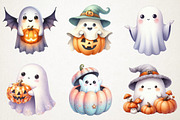 Ghost with Pumpkin Clipart, an Illustration by RobertsArt (Thumbnail 6 of 7)