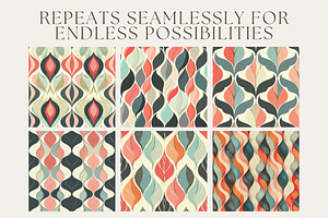 10 Retro Waves Seamless Patterns