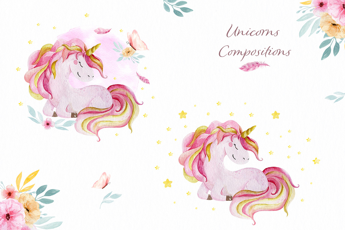 Watercolor Unicorn collection., a Graphic by Irene_Boiko_ART (Photo 5 of 11)