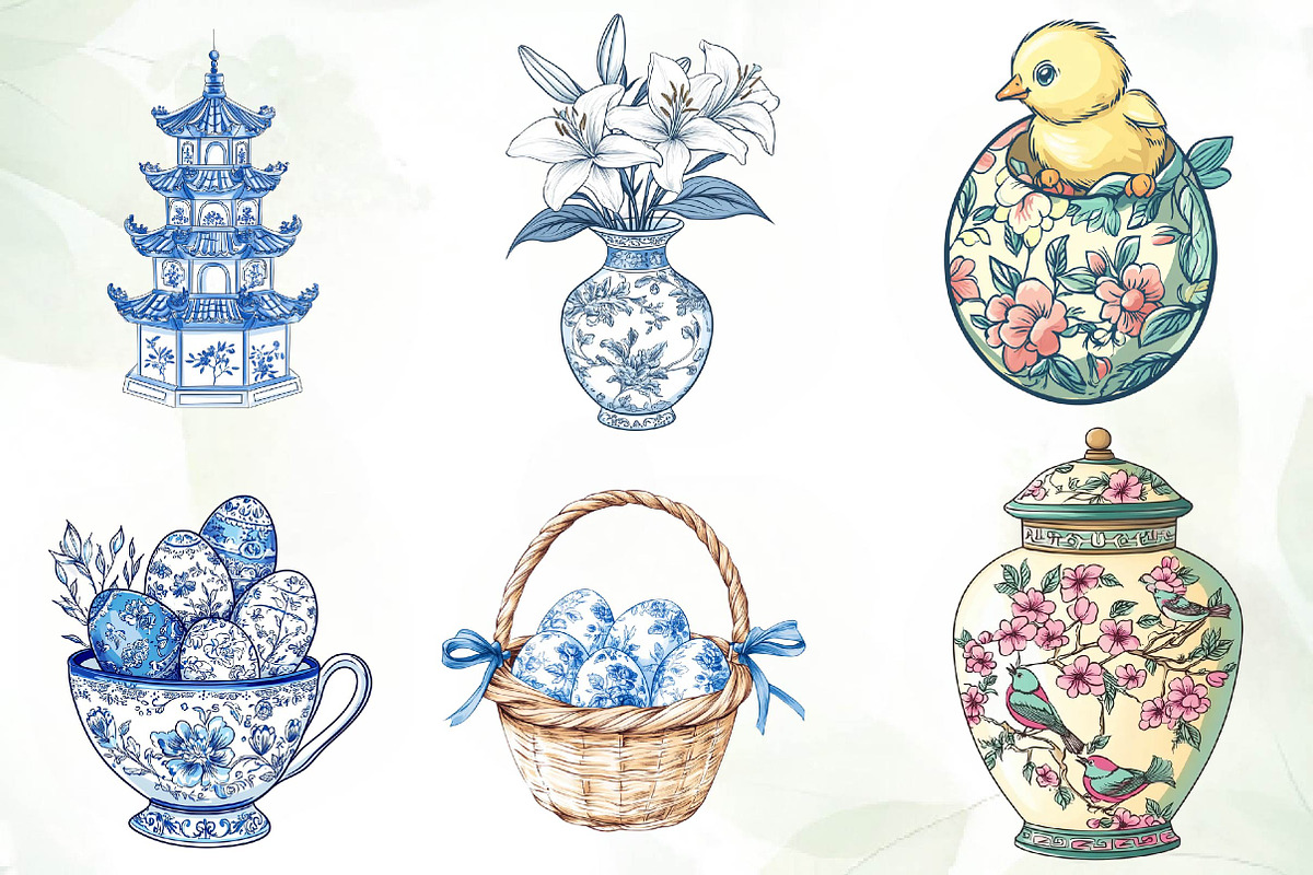 Easter Chinoiserie Sublimation Clipa, an Illustration by CreationArt (Photo 4 of 5)