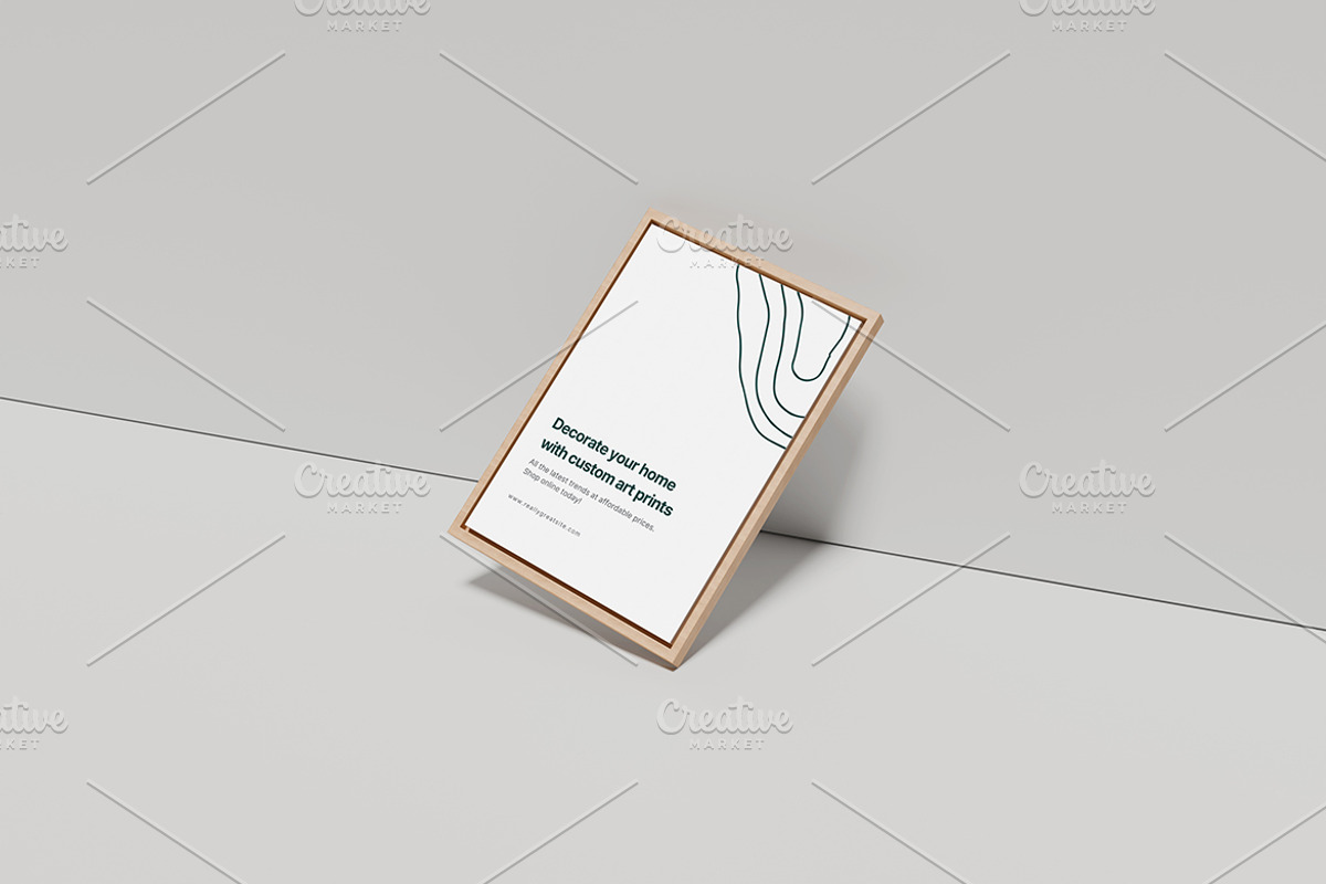 Wooden Frame Poster Mockup, an Advertising Mockup by Gatamotion (Photo 4 of 5)