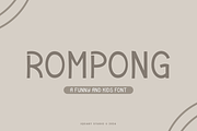 Rompong - Funny Font, a Sans Serif Font by Iqsiart Studio (Thumbnail 1 of 6)
