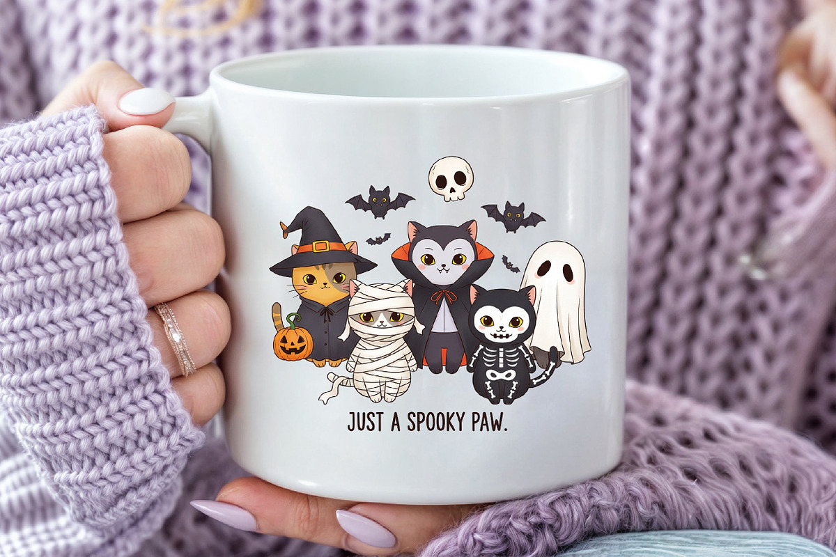 Halloween Cat Just a Spooky Paw Png, an Illustration by Craft Nest (Photo 3 of 6)