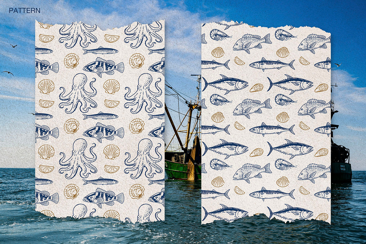 Seafood Illustrations Patterns, an Animal Illustration by Trape Graphic Studio (Photo 3 of 4)