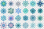 Snowflakes Watercolour Set Clipart, an Illustration by DreamCafeArt (Thumbnail 5 of 7)