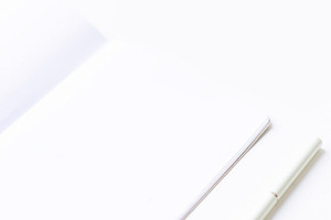 Blank notebook on desk