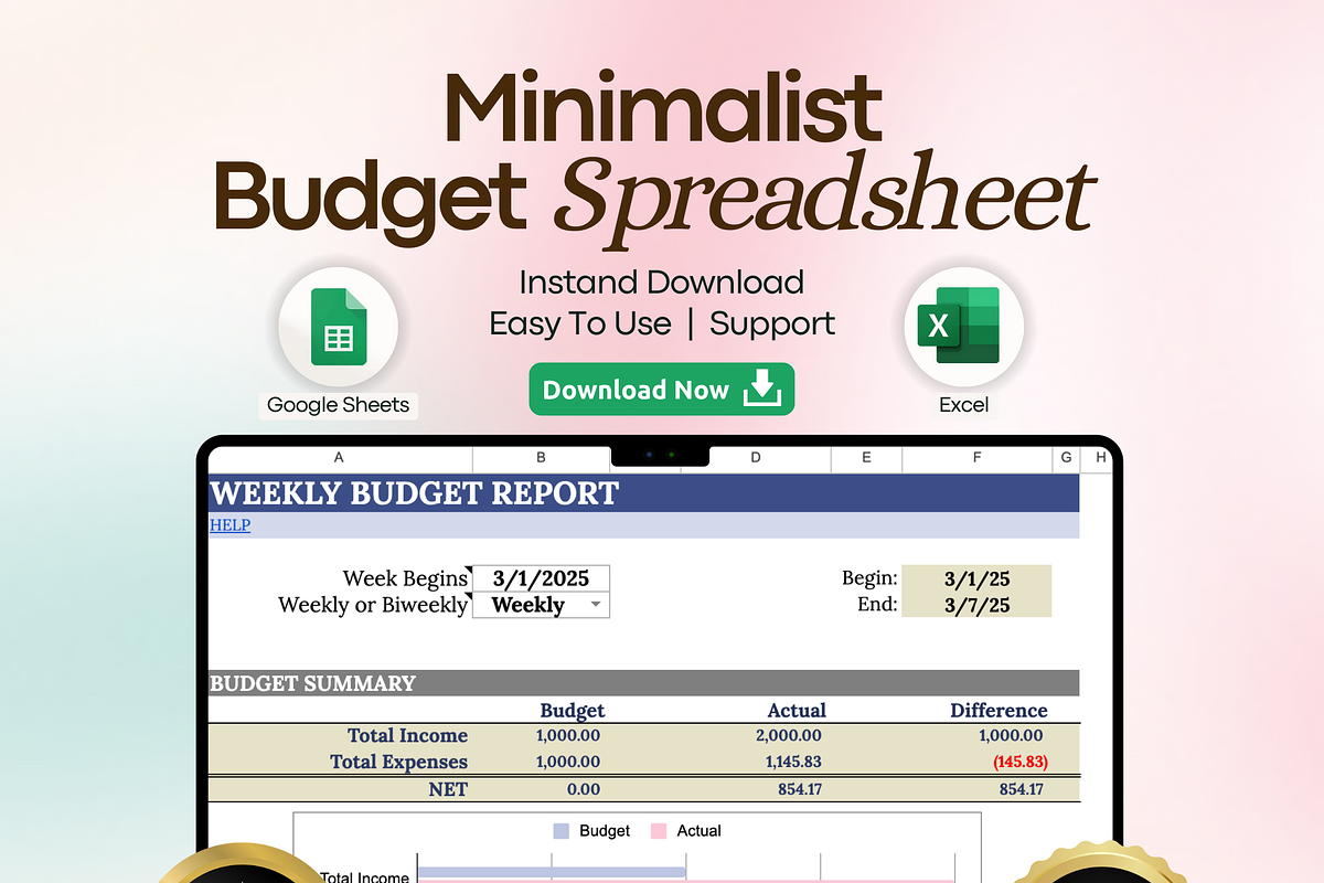 Budget Spreadsheet – Google Sheets, a Templates & Theme by vitalinagerman (Photo 1 of 10)
