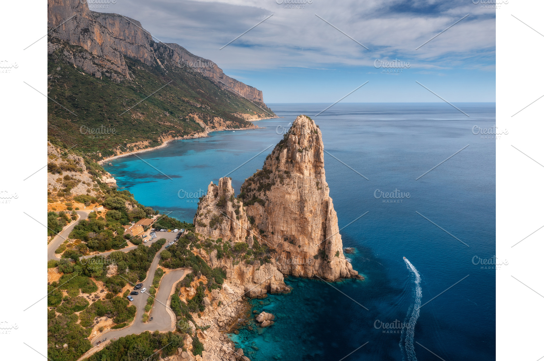 Aerial view of rocks and mountains, a Nature Photo by den-belitsky