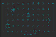 55 Fruit and Vegetable icons, an Outline Icon by WORAKAMON Design Studio (Thumbnail 5 of 8)