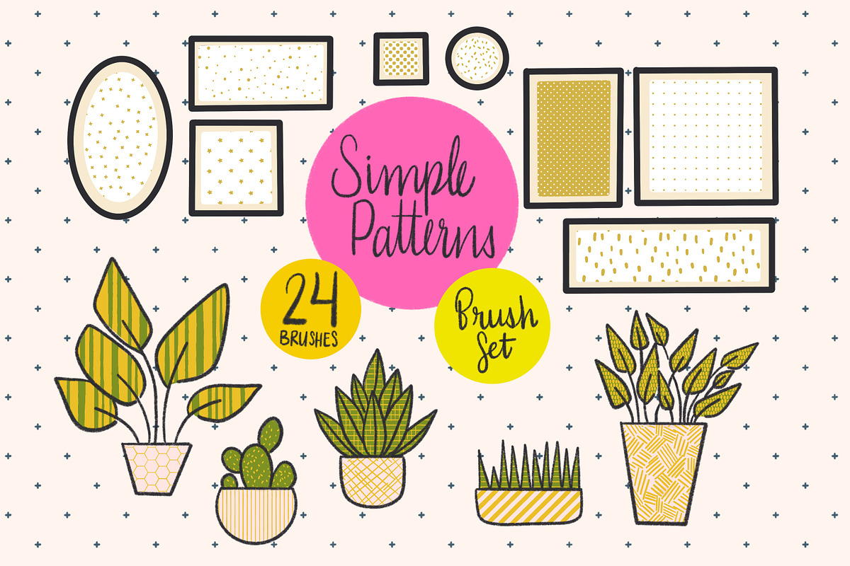 Simple Pattern Procreate Brush Set, a Brush Add-On by Sometimes Crafter Studio (Photo 1 of 5)