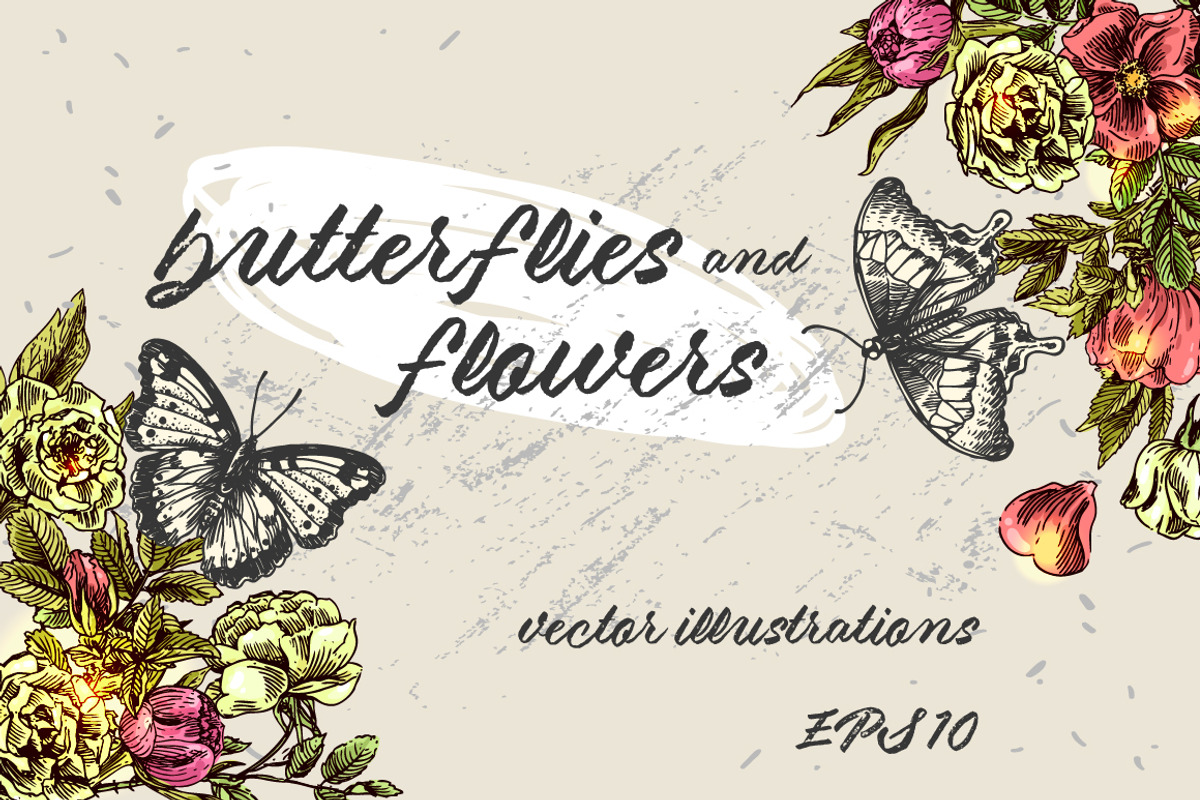 Butterflies and flowers, an Animal Illustration by Steshnikova (Photo 1 of 5)
