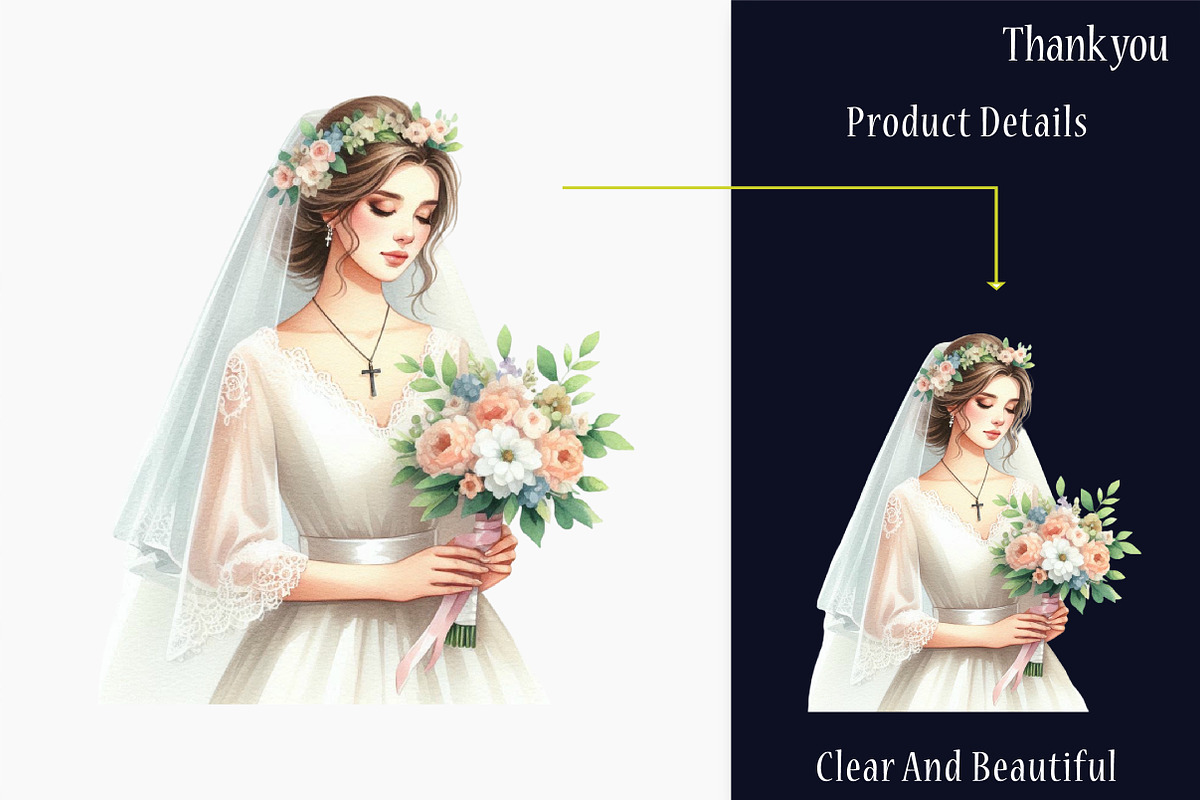 Watercolor Christian Wedding Clipart, a Graphic by designcity5 (Photo 5 of 5)