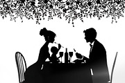 Minimalist family eating dinner, an Illustration by Amazin_art (Thumbnail 4 of 17)