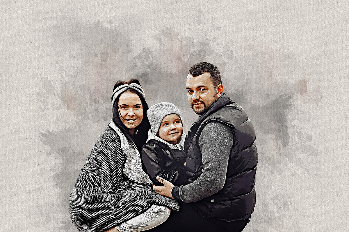 Costume Family Watercolor Art, an Action Add-On by MRI STUDIO (Photo 20 of 27)