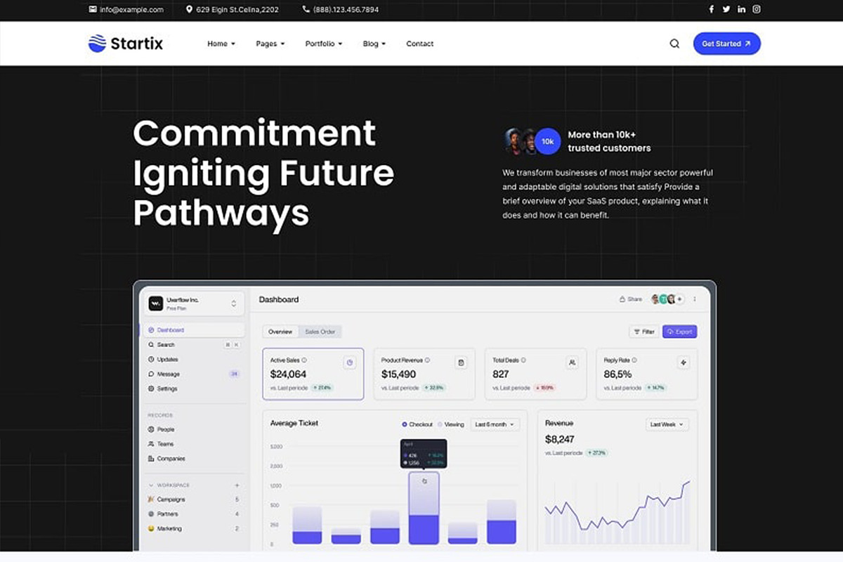 Startix - SaaS Landing HTML Template, a HTML Template by Helenshop (Photo 3 of 4)