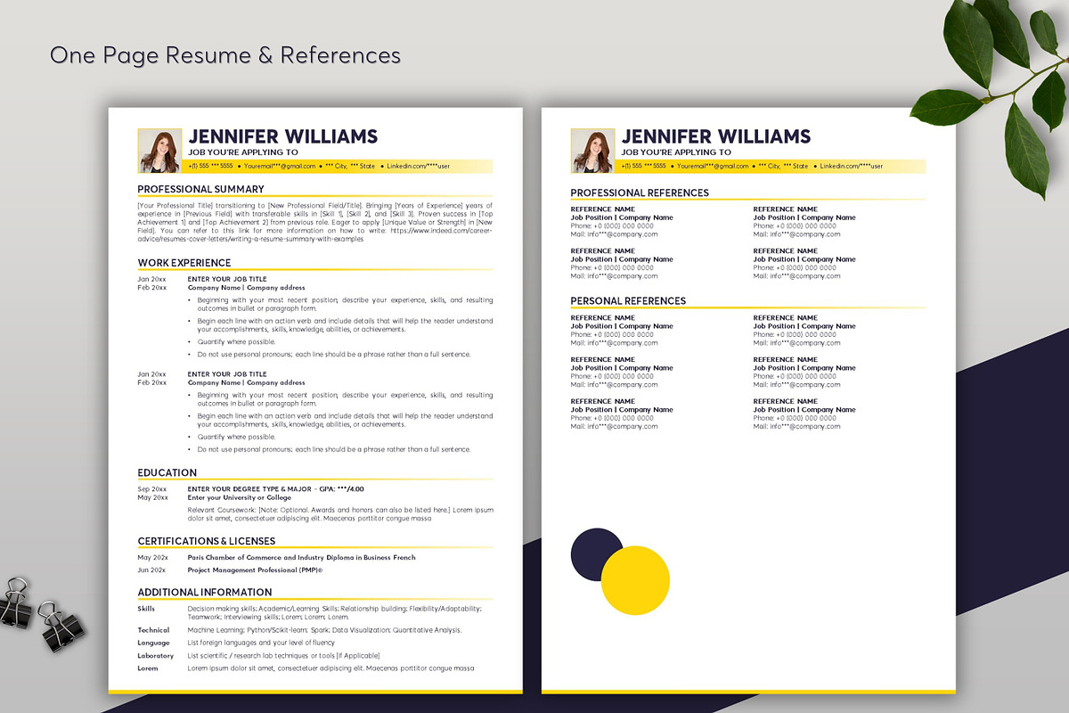 ATS Resume CV Word & Google Docs 44, a Resume Template by MrCam Template Resume|CV (Photo 4 of 8)