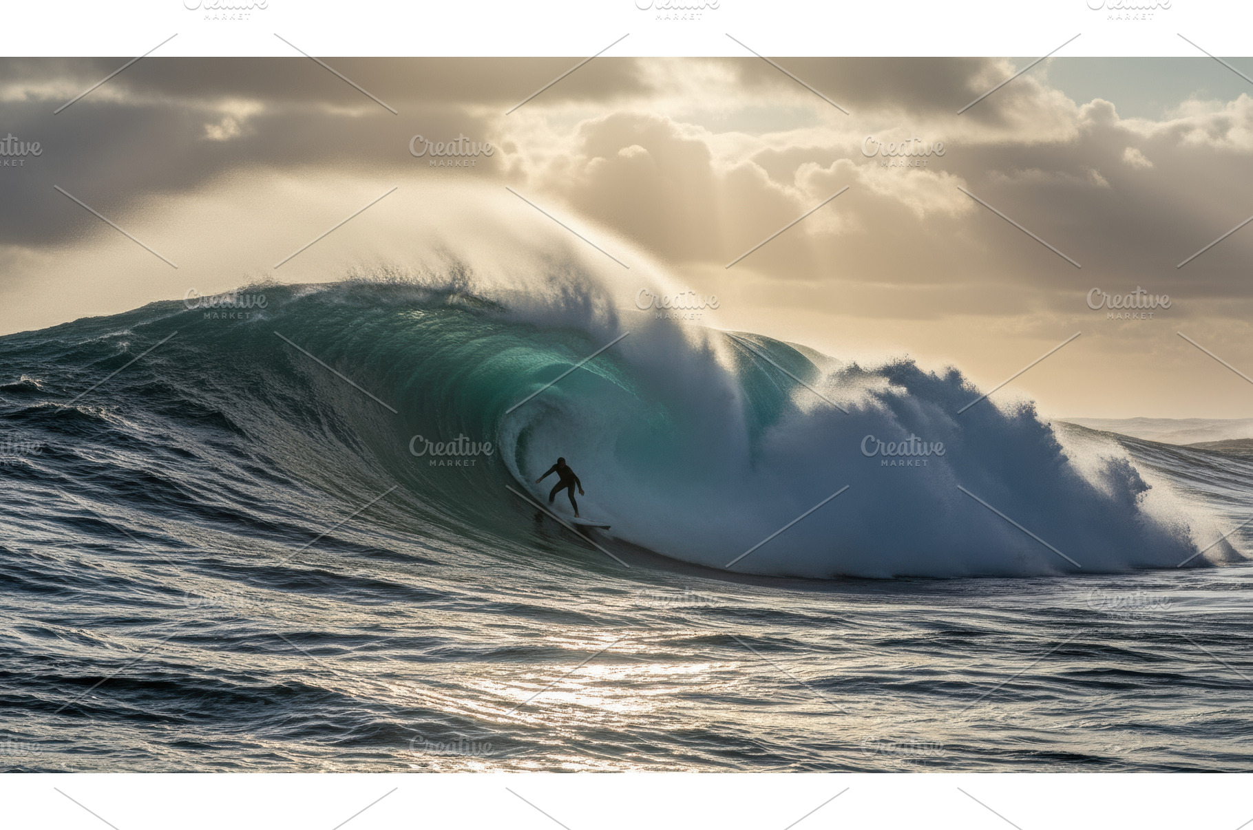 Surfer riding a giant wave during, a Nature Photo by Igor Tichonow