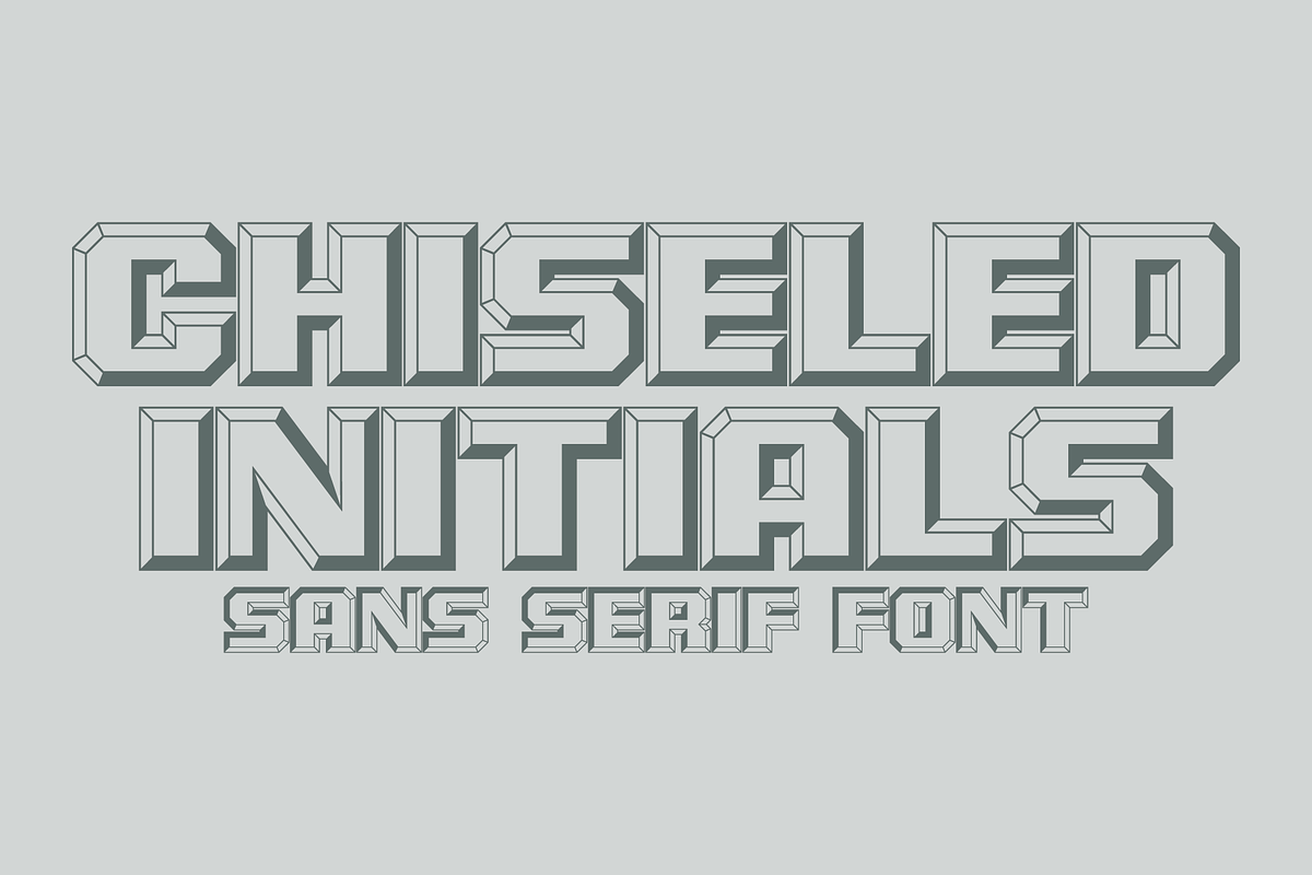 Chiseled Initials - Sans Serif Font, a Sans Serif Font by GG Design (Photo 1 of 11)