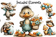 Spring Easter Animals Clipart, an Illustration by cherrydesign (Thumbnail 2 of 4)