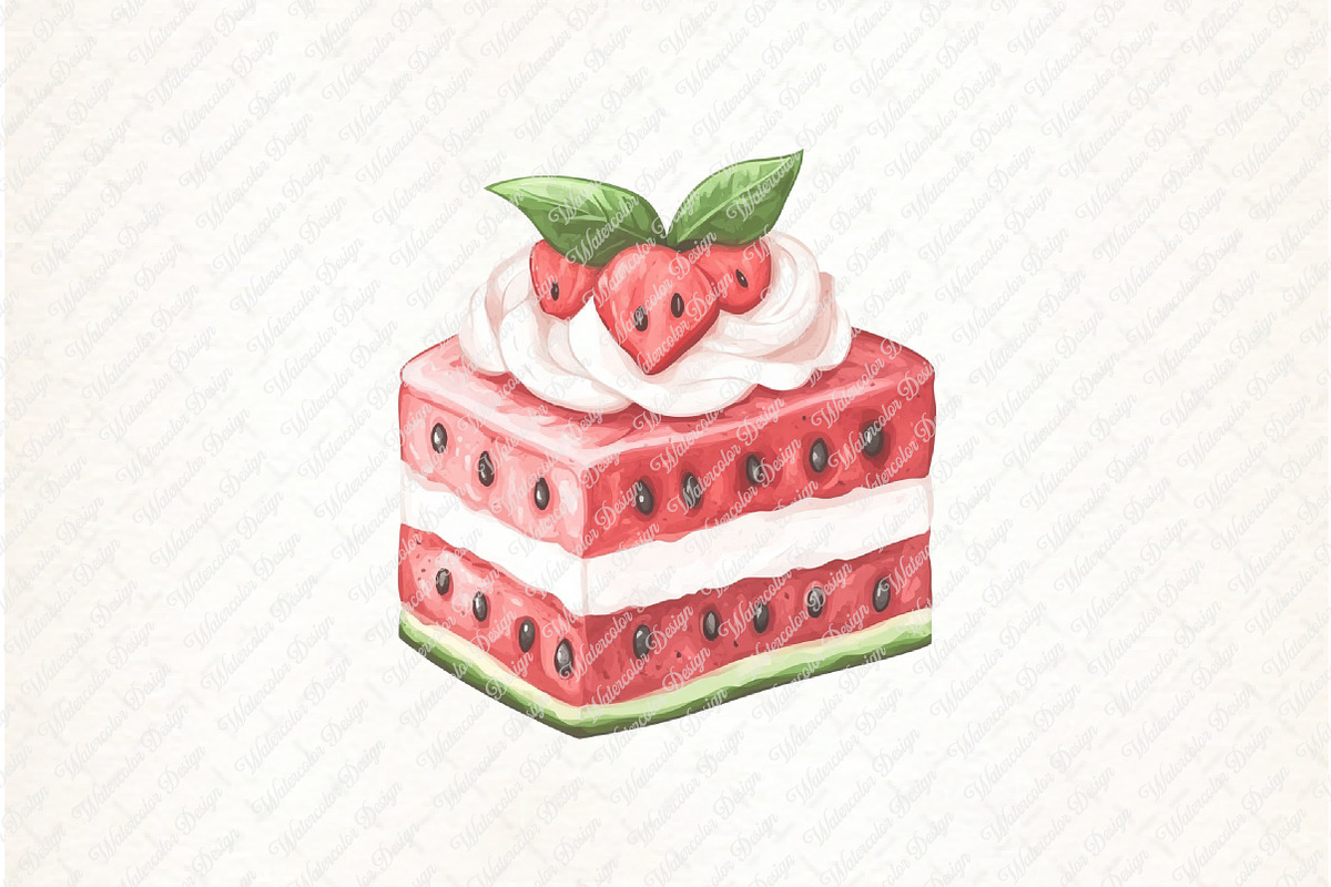 Summer Juicy Watermelon Clipart, an Illustration by Watercolor design (Photo 8 of 11)