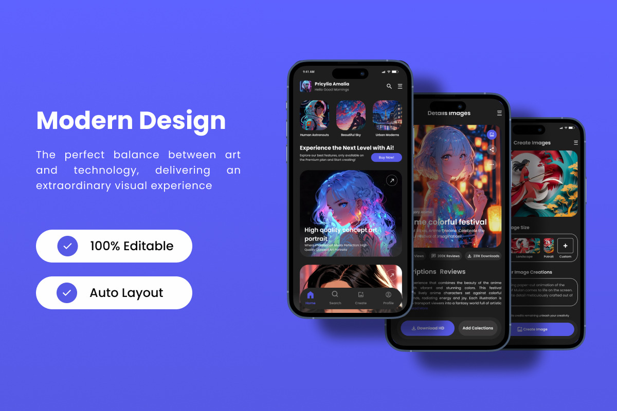 Artifex - AI Image Generator Mobile, an App Template by productype1 (Photo 2 of 5)