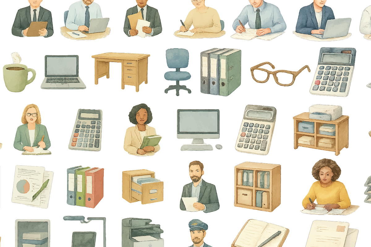 Office Workers and Workplace Items, an Object Graphic by RT Studio (Photo 4 of 4)