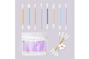 Realistic cotton swabs. Eared sticks, a Graphic by Stock-Smart-Start