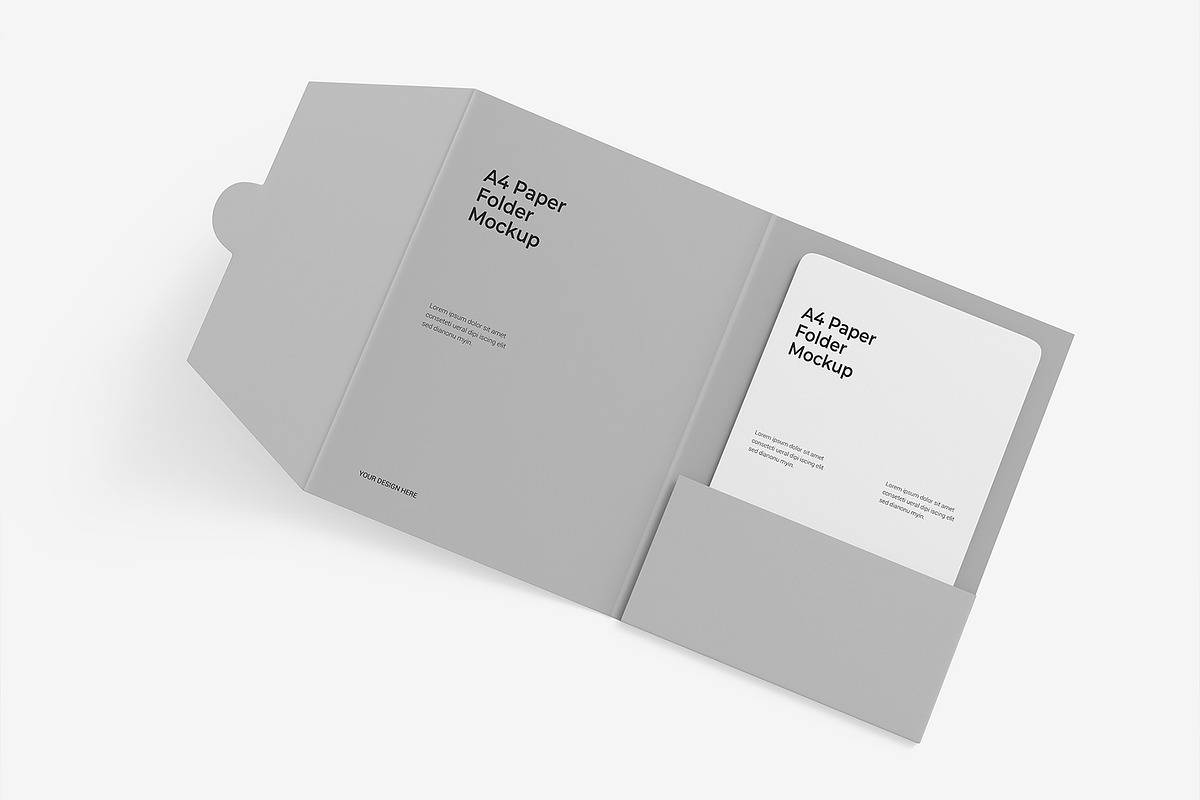 A4 Paper Presentation Folder Mockup
