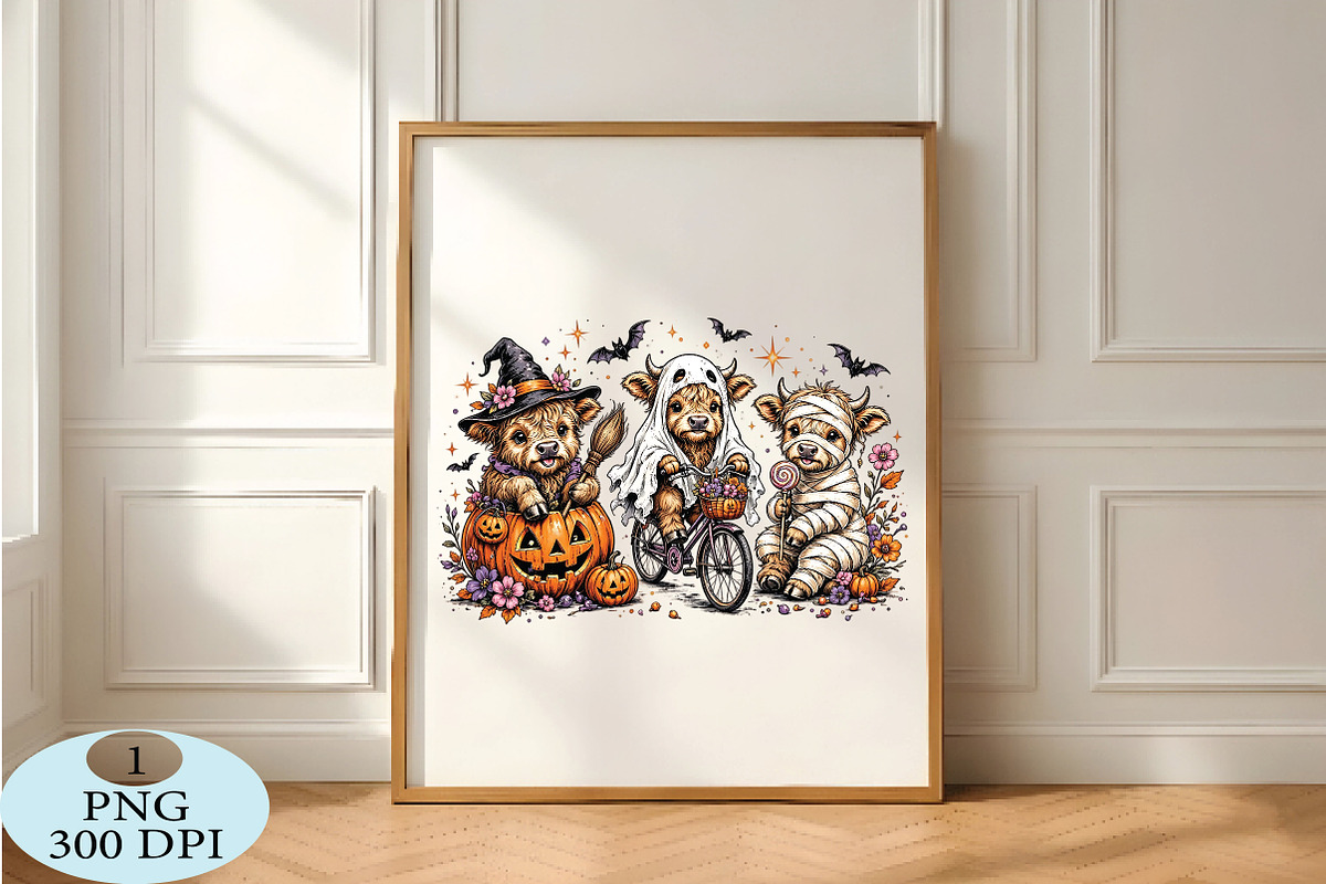 Highland Cow Halloween PNG, a Seasonal Illustration by Daily.Designs (Photo 5 of 5)