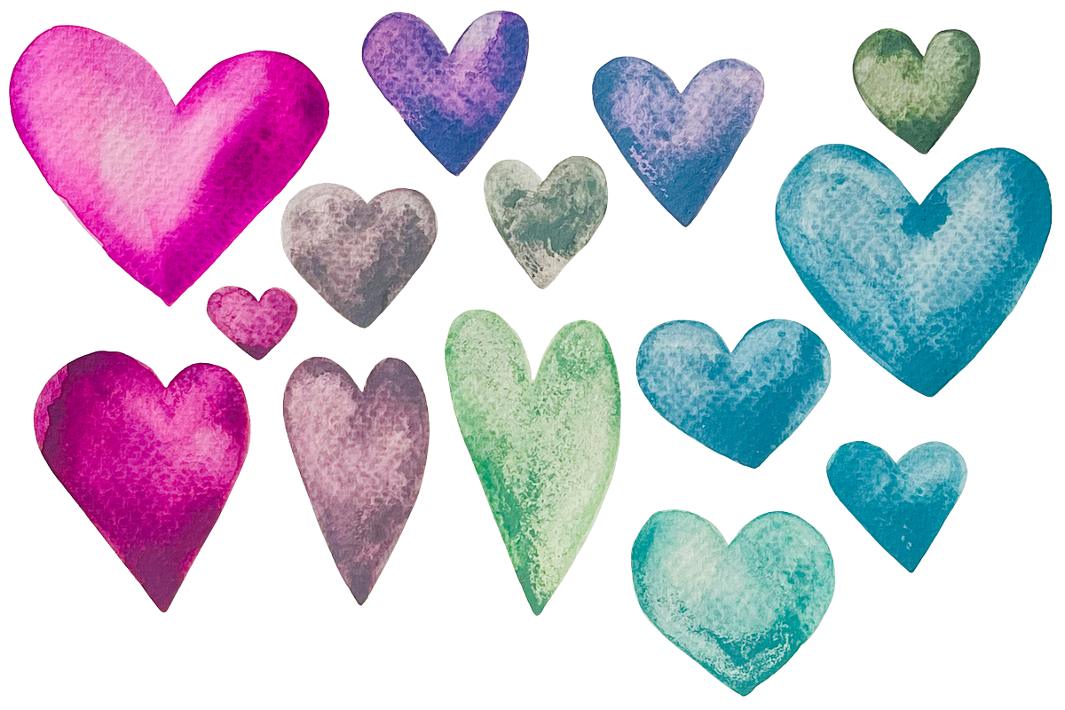 Watercolor Hearts Clip Art Pack, a Seasonal Illustration by Eryn Rose Design (Photo 4 of 6)