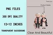 Quirky Valentine Old Couple Clipart, an Illustration by SVGArt (Thumbnail 4 of 8)