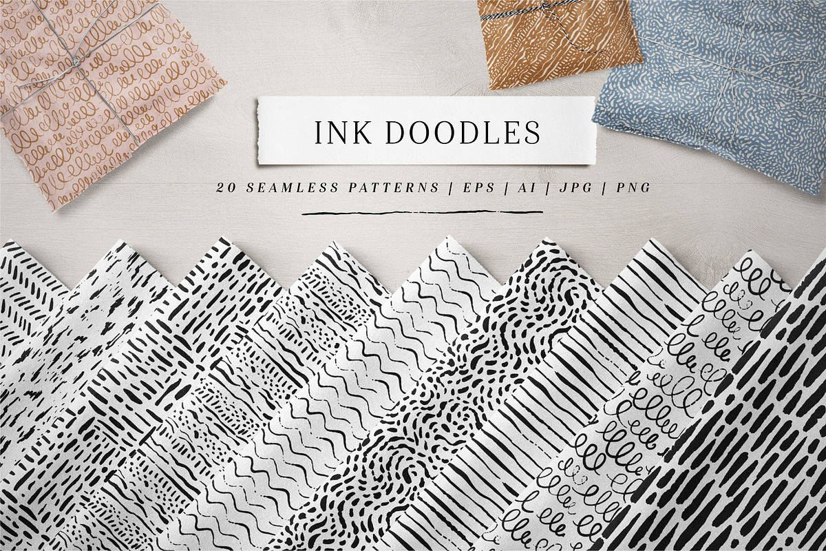 Hand Drawn Patterns in Black & Color, a Pattern Graphic by Point and Poem (Photo 7 of 7)