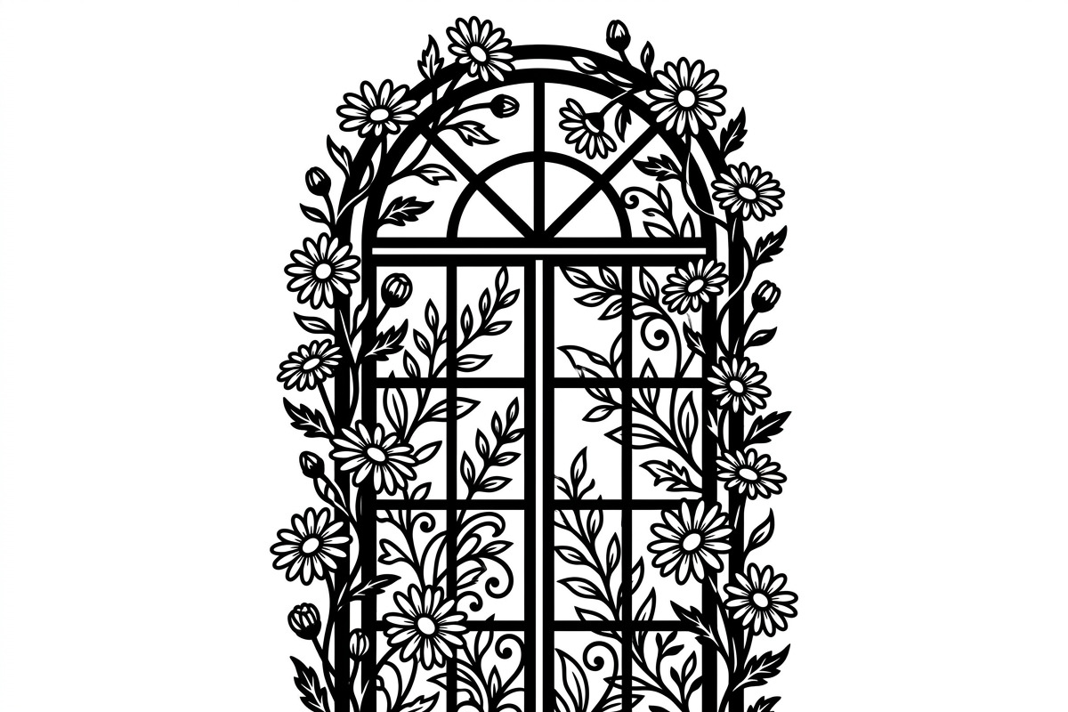 50 Floral French Window Ornament, a Decorative Illustration by Amazin_art (Photo 20 of 24)