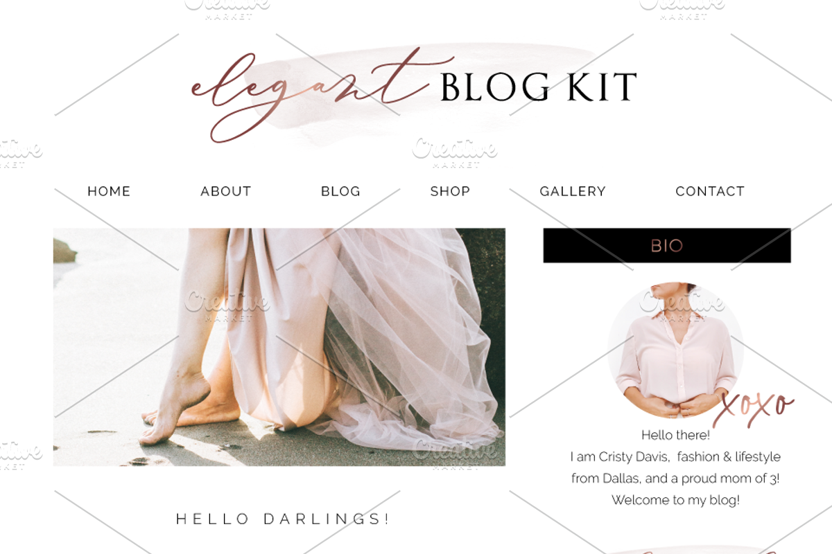 70 Piece Elegant Blog Kit, a Templates & Theme by Inky Jar Design Studio (Photo 8 of 8)