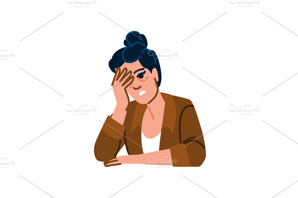 Stressed businesswoman suffering, a Person Illustration by pikepicture