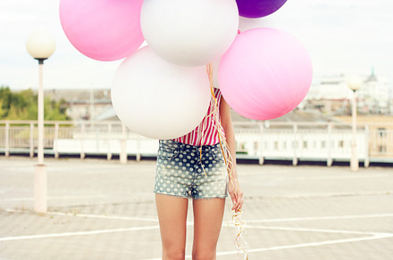 Colorful latex balloons stock photo containing woman and young, a Person Photo by Aliaksei Kaponia